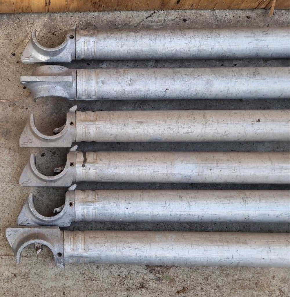 Aluminium steiger delen,  rolsteiger schoren en rechte, Ophalen, Gebruikt