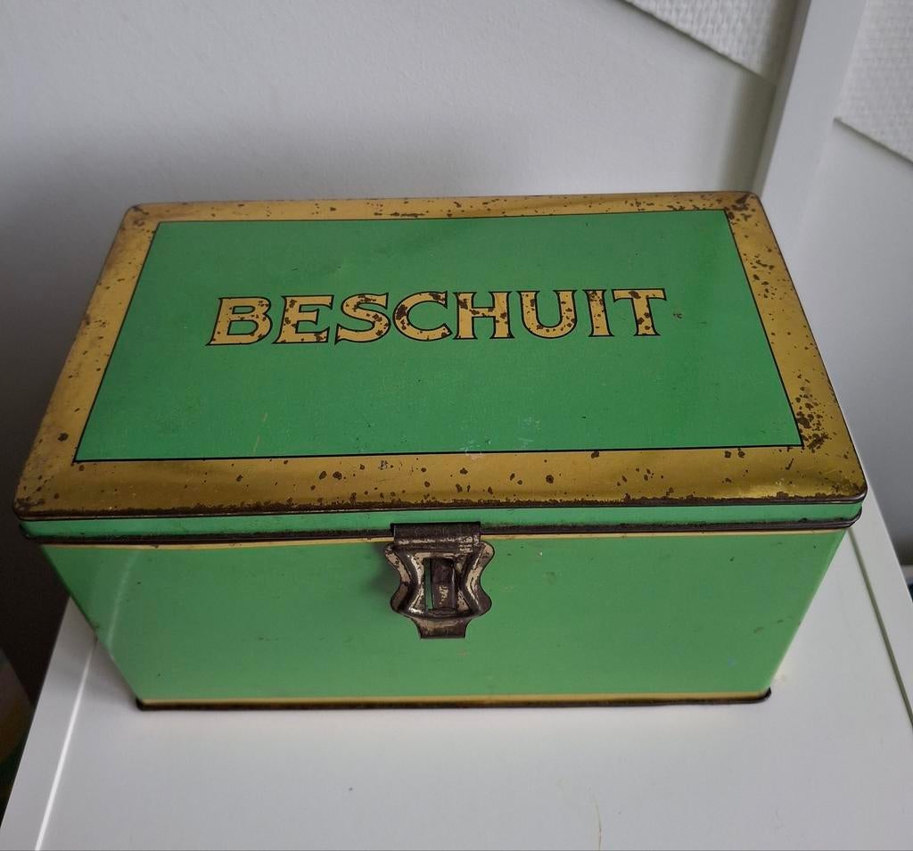 Vintage Beschuitblik, Verzamelen, Blikken, Ophalen of Verzenden, Gebruikt, Overige