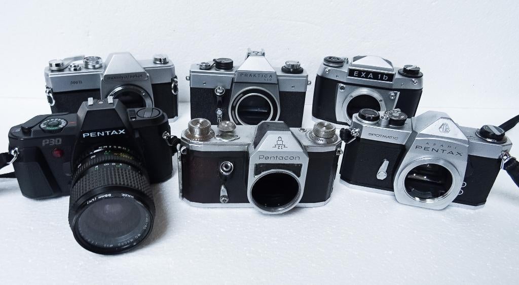 Zeiss Contax, Praktica, Mamiya, Pentax, Spotmatic SP ,Exa 1b, Ophalen of Verzenden, Niet werkend, Spiegelreflex, Overige Merken