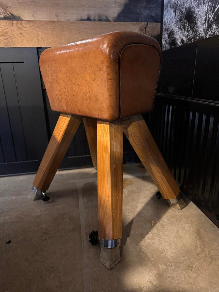 Gym Bok - In hoogte verstelbaar - Decoratie of Gymmen, Ophalen, Zo goed als nieuw, Bruin, Materiaal