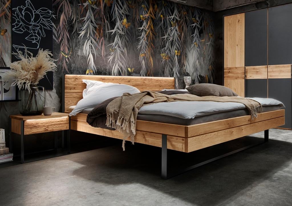 Tweepersoonsbed OLAF. Massief Wildeiken of Beuken hout, Bruin, Verzenden, 180 cm, 200 cm