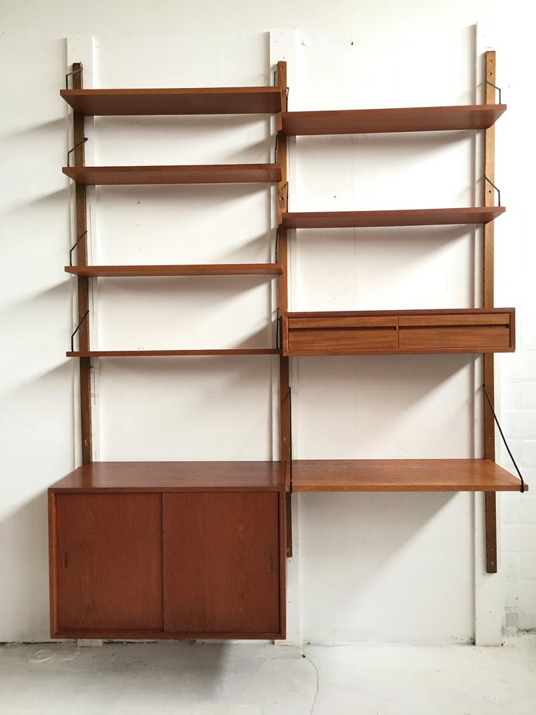 Poul Cadovius by Royal System vintage modulair wandsysteem, Gebruikt, 200 cm of meer, 150 tot 200 cm, Teakhout