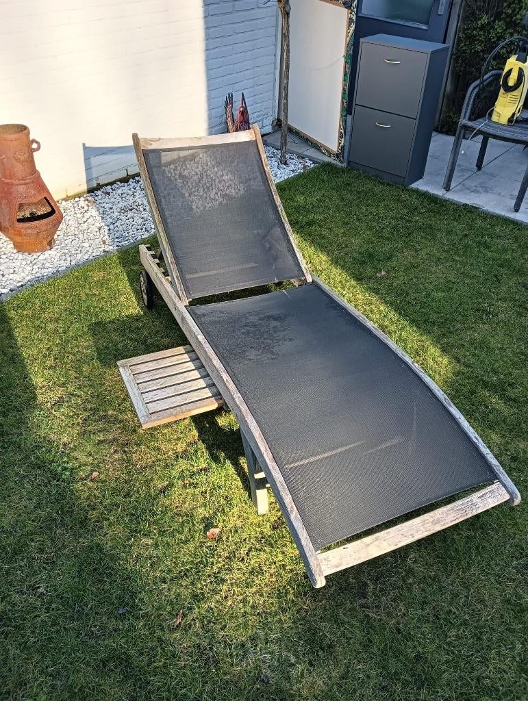 1x ligbed verstelbaar hout en kunststof, Ophalen, Gebruikt, Hout, Verstelbaar