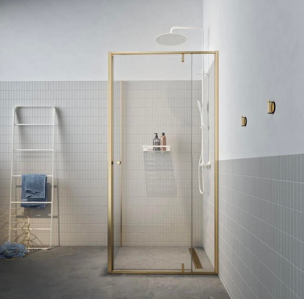 Douchecabine Sealskin Contour goud 100x100x200cm, Ophalen, Nieuw, Glas, Douche