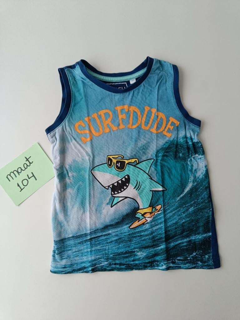 Haai "Surf Dude" singlet C&A maat 104, Kinderen en Baby's, Kinderkleding | Maat 104, Gebruikt, C&A, Ophalen of Verzenden, Shirt of Longsleeve