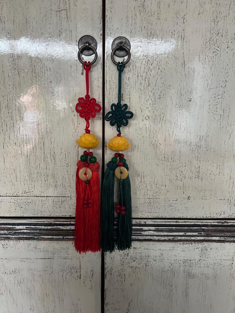 Chinese kasthanger geluk met lotus chinees hanger, Verburgt Vintage, Meerkleurig, Nieuw, Kunststof