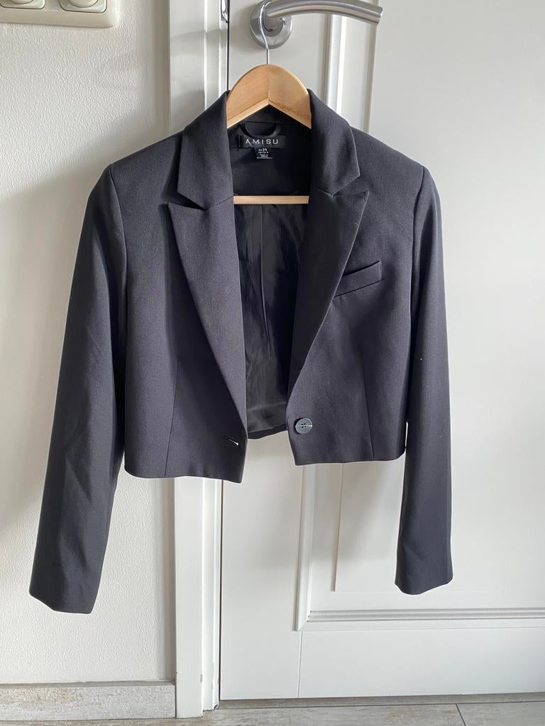 Zwart colbert/bolero jasje/carnaval, Ophalen of Verzenden, Zo goed als nieuw, Maat 34 (XS) of kleiner, Zwart