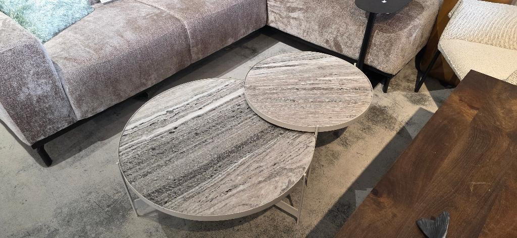 salontafel set Sib marmer / metaal Nu Extra Voordelig!, Ophalen, Jara Meubeloutlet, 100 tot 150 cm, Bornsestraat 31