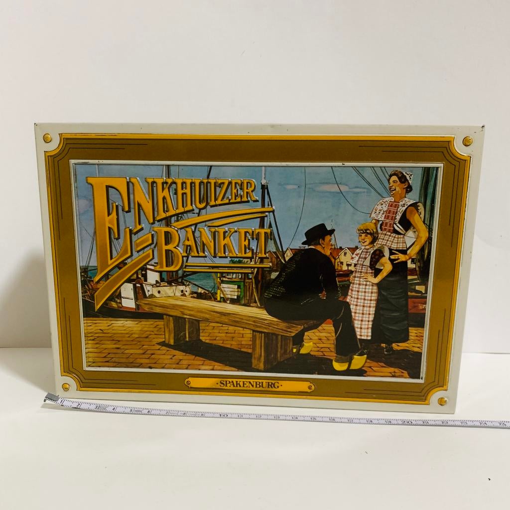 Enkhuizer Banket Blikken Trommel - Spakenburg blik vintage, Ophalen of Verzenden, Zo goed als nieuw, Koek(jes), Overige merken