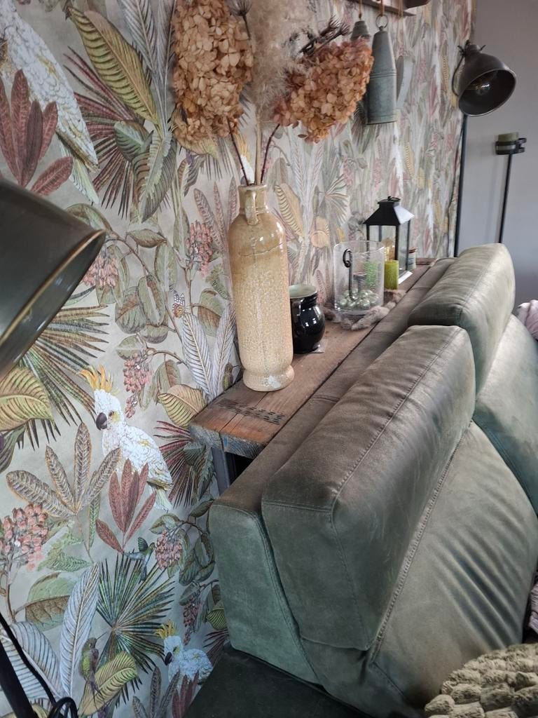 Sidetable, metaal en hout, Ophalen, 100 tot 150 cm, Metaal, 25 tot 50 cm