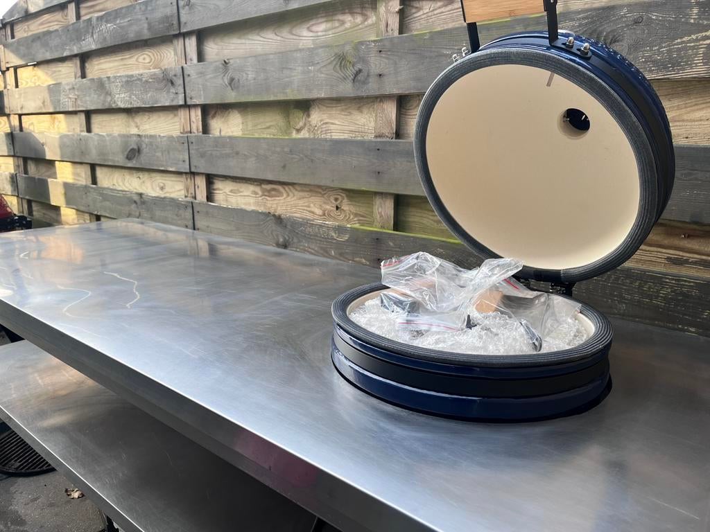 Kamado BBQ 15” RVS meubel, Ophalen, Zo goed als nieuw
