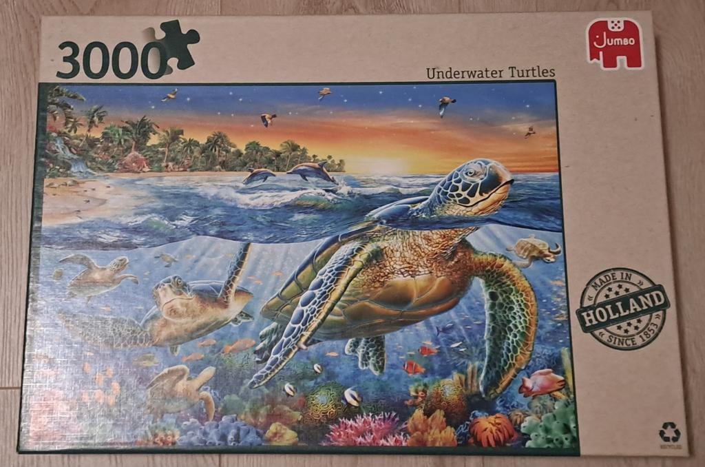 Underwater Turtles Puzzel 3000 stukjes, Ophalen of Verzenden, Meer dan 1500 stukjes, Zo goed als nieuw, Legpuzzel