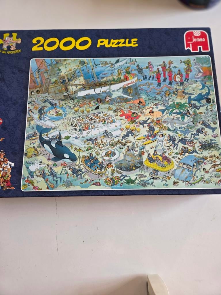 Jan van Haasteren: Pret onder water! 2000 stukjes, Ophalen of Verzenden, Meer dan 1500 stukjes, Gebruikt, Legpuzzel