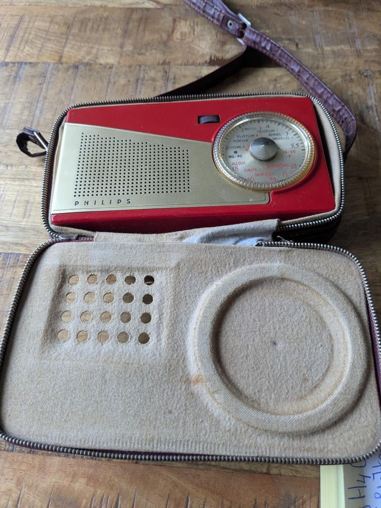 Philips Fanette L1X75T Transistorradio (1958), Audio, Tv en Foto, Radio's, Ophalen, Gebruikt, Transistorradio
