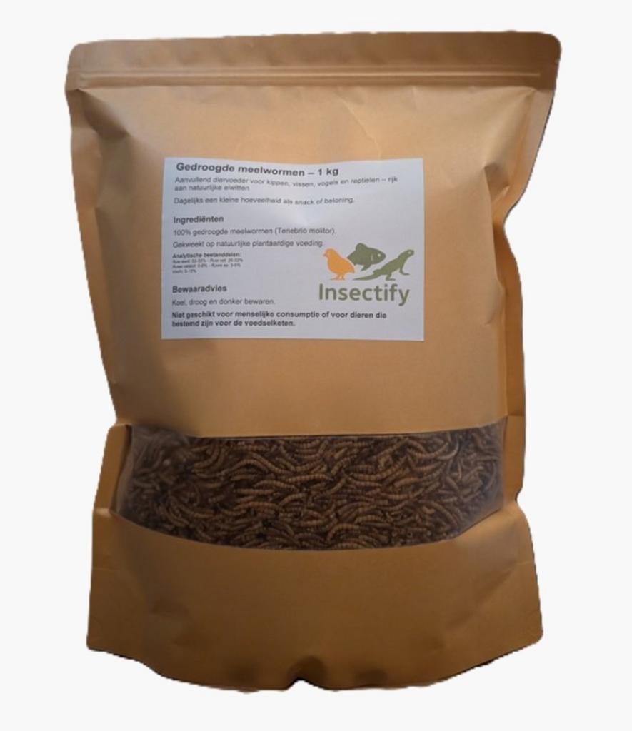 Gedroogde meelwormen (1 kg) – verzenden, ophalen of bezorgen, Ophalen of Verzenden