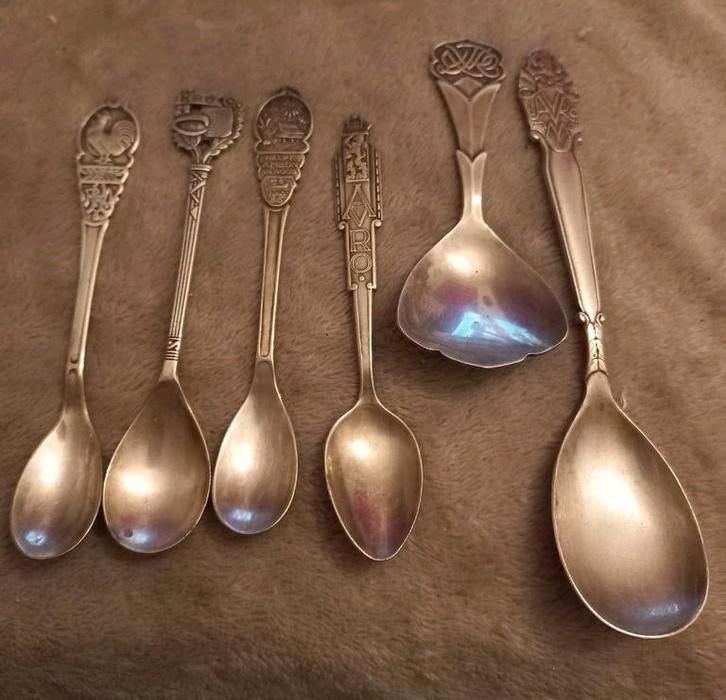 Vintage verzameling verzilverden lepels, OMROEP, Ophalen of Verzenden