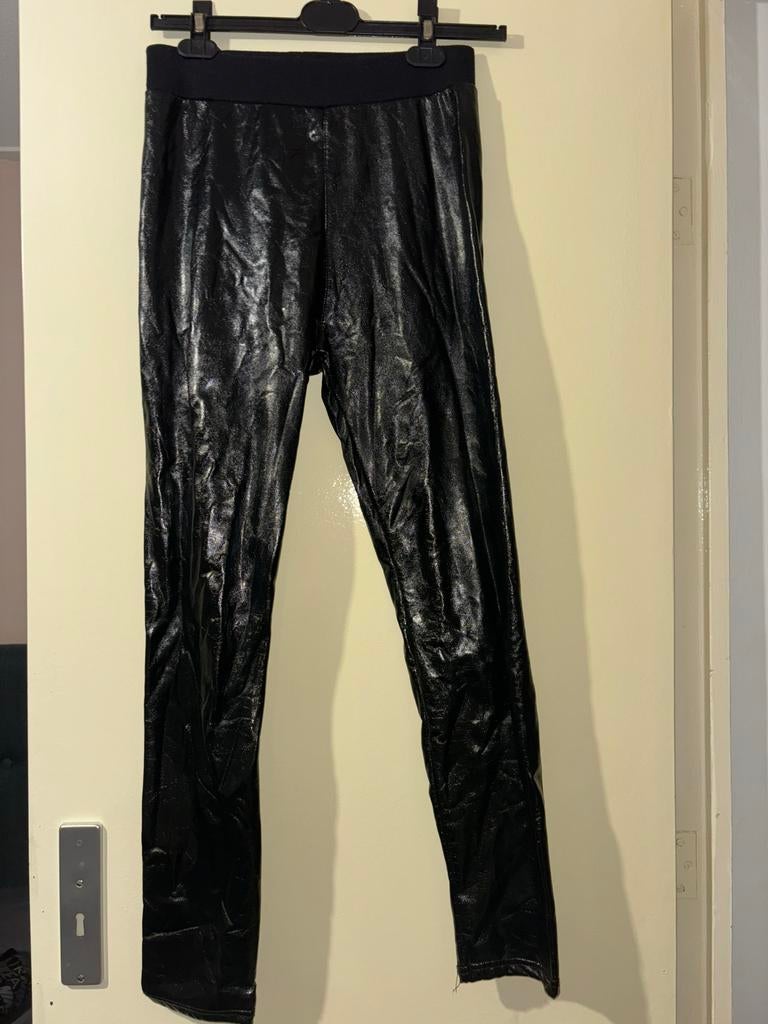 Zwarte legging met lak leerlook, Zwart, Ophalen of Verzenden, Gedragen, Legging