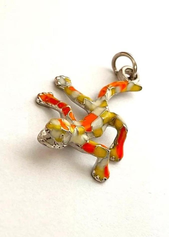 Mooie Hagedishanger | Gekko emaille ketting hanger, Verzenden, Zo goed als nieuw, Overige materialen