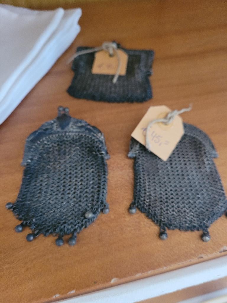 Antiek verzilverd chateleine beursje p/st 35 euro, Antiek en Kunst, Ophalen of Verzenden