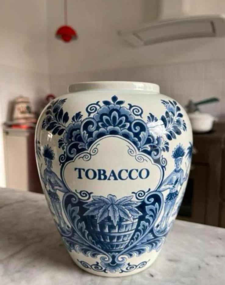 Tabakspot Vaas Antiek Delfts Blauw, Ophalen of Verzenden