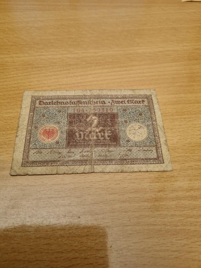 Duitse Darlehnskassenschein - 2 Mark, Ophalen of Verzenden, Duitsland, Los biljet