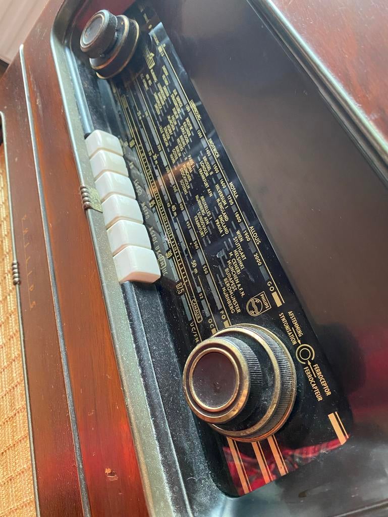 DIY Vintage Philips Radio-Meubel Platenspeler Jaren '50, Ophalen, Gebruikt, Platenspeler, Philips