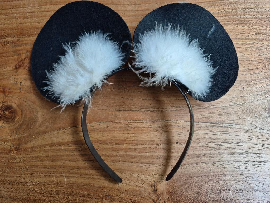 Zwarte diadeem met oortjes / Minnie / mickey Mouse, Maat 38/40 (M), Carnaval, Ophalen of Verzenden, Accessoires