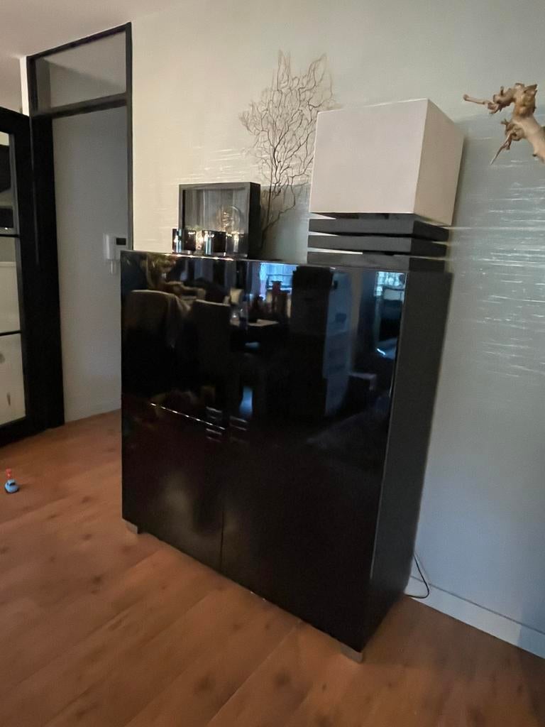Service kast hoogglans zwart, Ophalen, Overige materialen, Gebruikt, 100 tot 150 cm