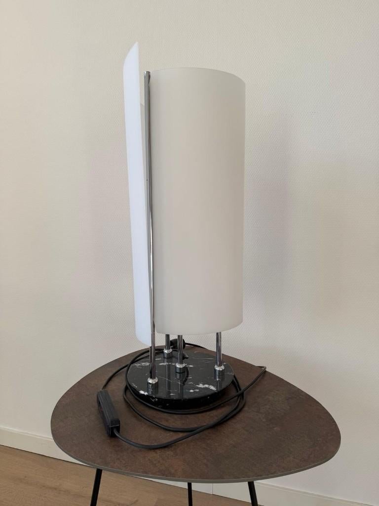 Oluce Arianna - Bruno Gecchelin Tafel en vloerlamp, Huis en Inrichting, Ophalen, Zo goed als nieuw, Glas, 100 tot 150 cm