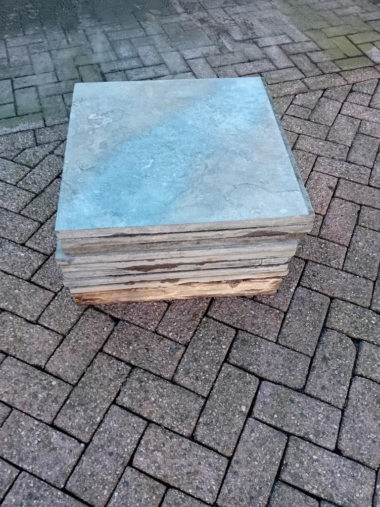 5 Hardsteen tegels 60x60x3 - Terrastegels, Ophalen, Gebruikt, Terrastegels, Natuursteen
