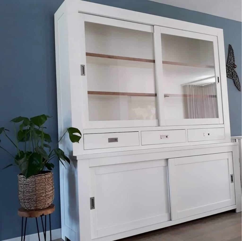 buffetkast - winkelkast - vitrinekast strak 200cm, Ophalen, Met deur(en), 200 cm of meer, Nieuw