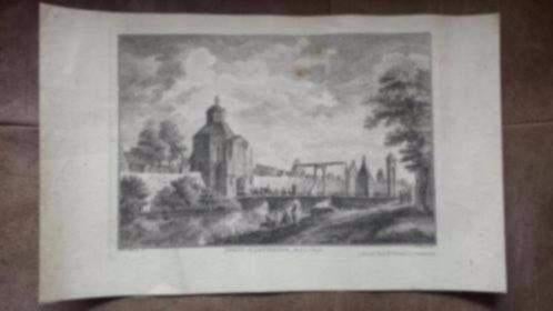 Oude orig. Gravure wittevrouwenpoort utrecht basan 1740-1755, Ophalen