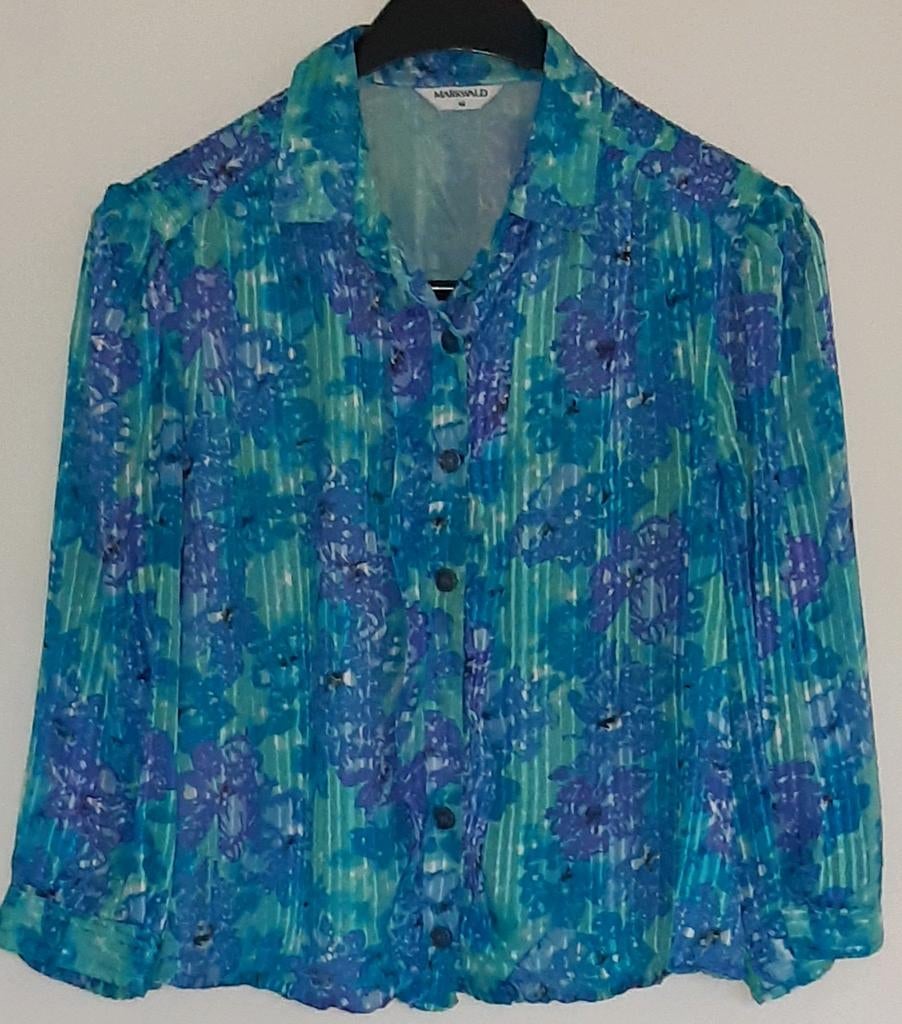 Markwald voile gevoerde blouse, blauwtinten, maat 48, Kleding | Dames, Markwald, Blauw, Blouse of Tuniek, Ophalen of Verzenden