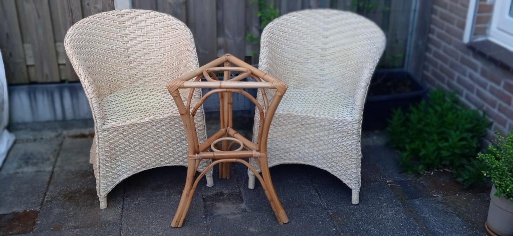 rotan meubelen, Rotan, Zo goed als nieuw, Tuinset, Eettafel