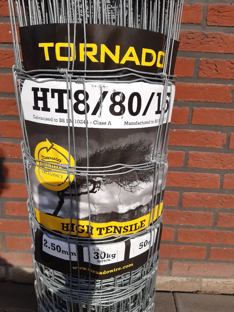 Schapengaas Tornado gaas HT8-80-15 0,80m hoog 50 mtr lang, Ophalen, Nieuw, 20 meter of meer, Gaas
