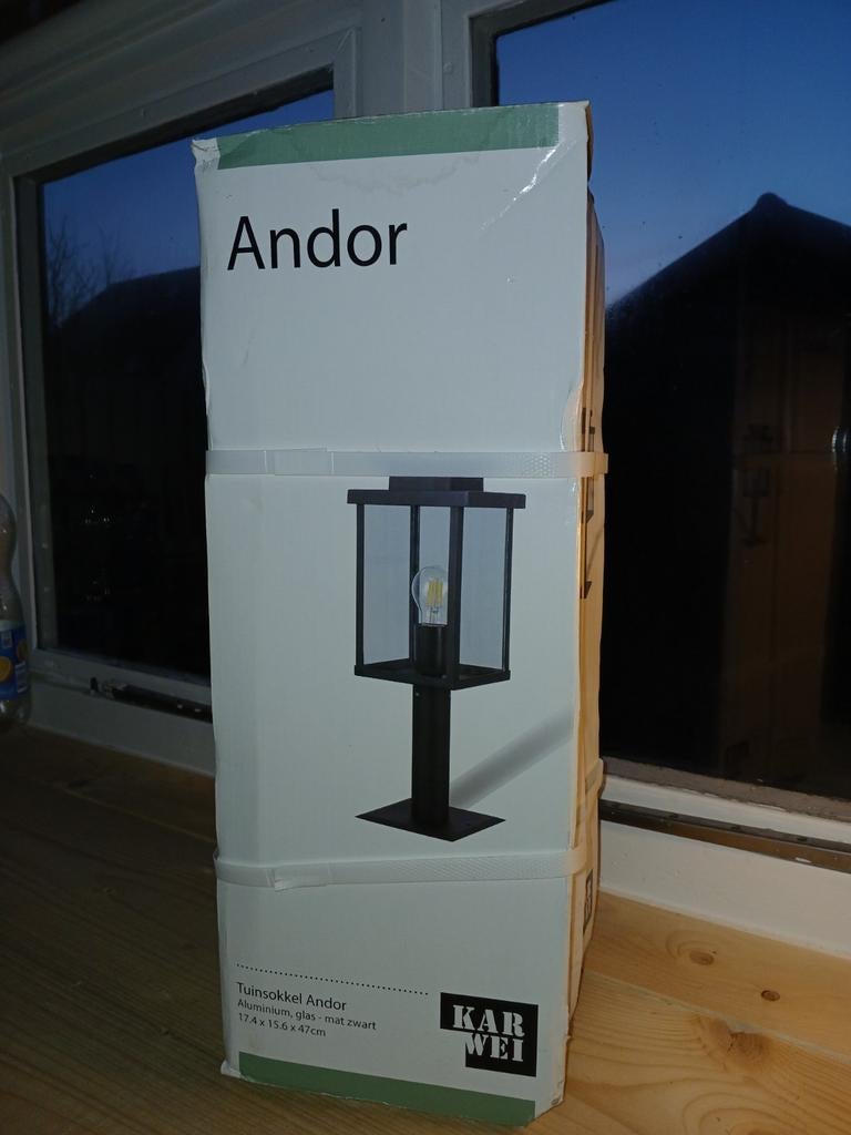 Tuinlamp tuinsokkel nieuw in doos mat zwart, Minder dan 50 watt, Ophalen of Verzenden, Netvoeding, Nieuw
