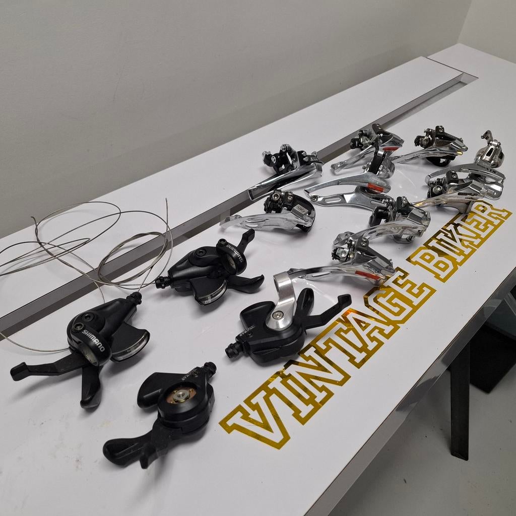 Partij (ca 8) MTB voorderailleurs plus shifters, Fietsen en Brommers, Fietsonderdelen, Ophalen of Verzenden, Gebruikt, Derailleur of Ketting