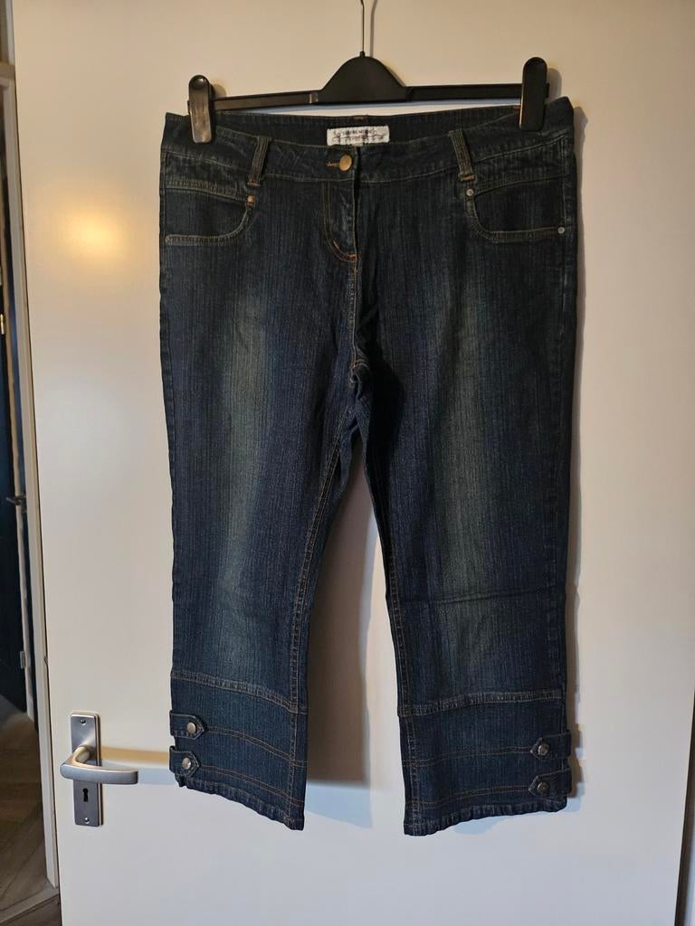 Dames Capri Jeans Stretch, Dames, Blauw, Overige jeansmaten, Ophalen of Verzenden