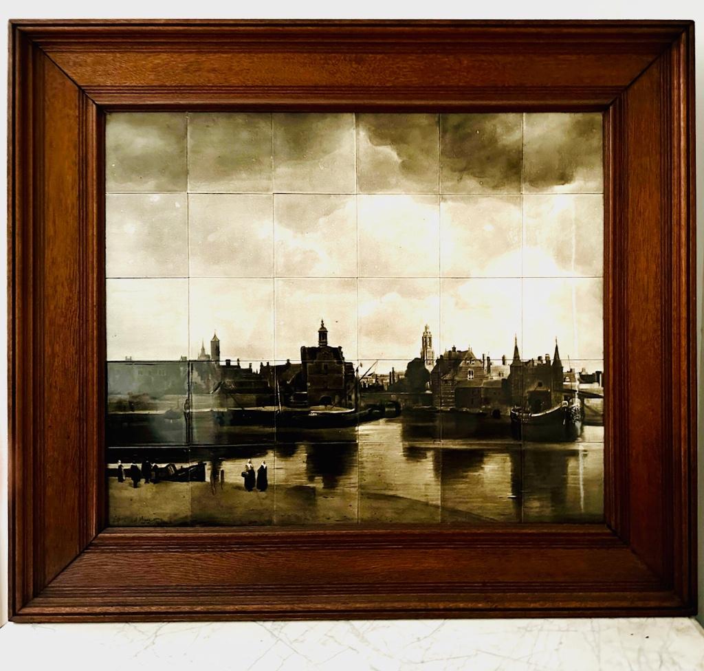 Rozenburg tegeltableau “Gezicht op Delft”, Antiek en Kunst, Kunst | Schilderijen | Klassiek, Ophalen