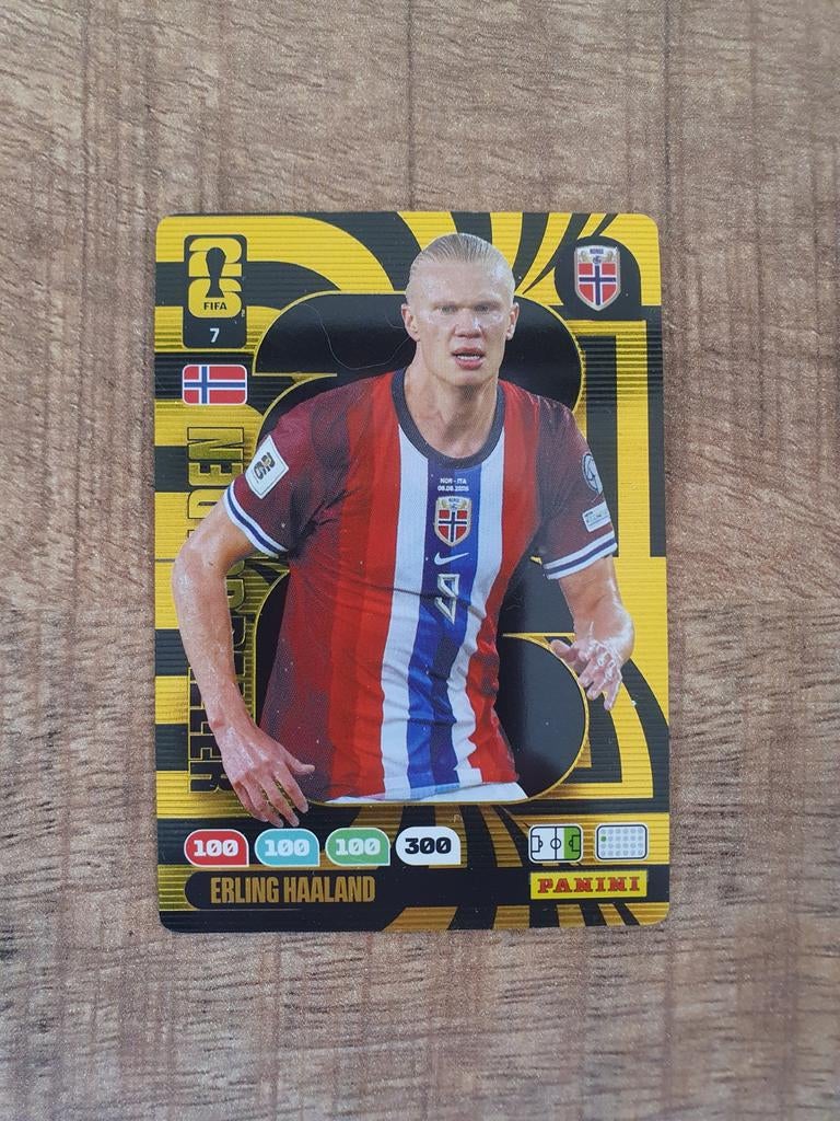 Erling Haaland Panini Golden Baller WK 2026 Kaart #7, Hobby en Vrije tijd, Stickers en Plaatjes, Ophalen of Verzenden, Nieuw, Plaatje