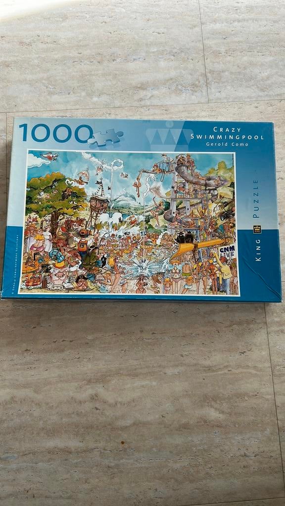 King puzzel crazy swimming pool 1000 stukjes, Ophalen of Verzenden, 500 t/m 1500 stukjes, Zo goed als nieuw