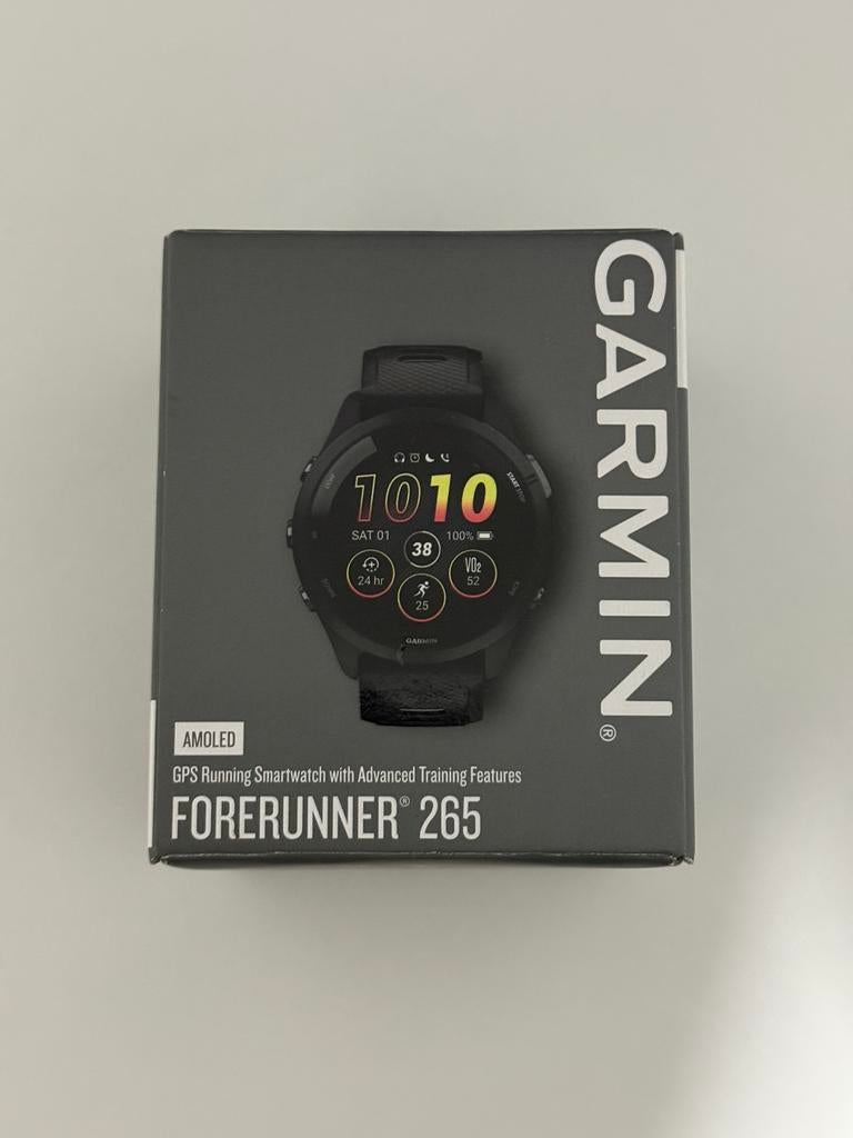 Garmin Forerunner 265 - Zo goed als nieuw, Sieraden, Tassen en Uiterlijk, Sporthorloges, Zwart, Ophalen of Verzenden, Zo goed als nieuw