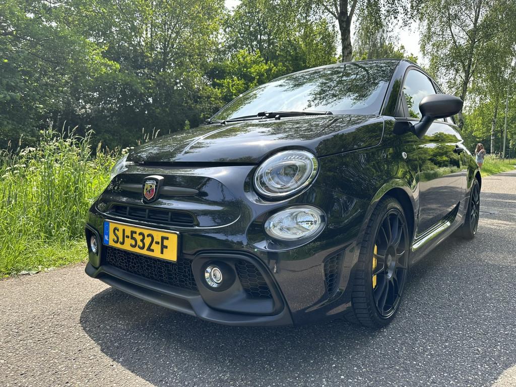 Fiat 500C 1.4 T-Jet Abarth Competizione | CABRIO | AUTOMAAT, Auto's, Gebruikt, 4 cilinders, Zwart, Leder