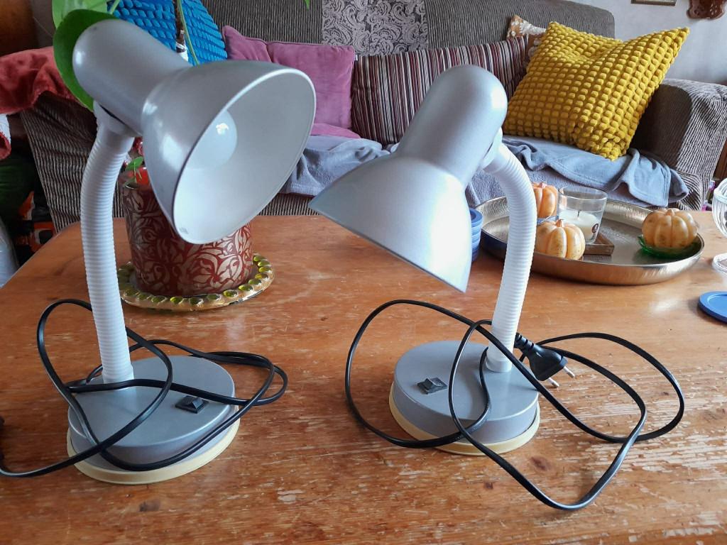 2 x  een bureau / bed lampjes, Ophalen, Gebruikt, Metaal, Minder dan 50 cm