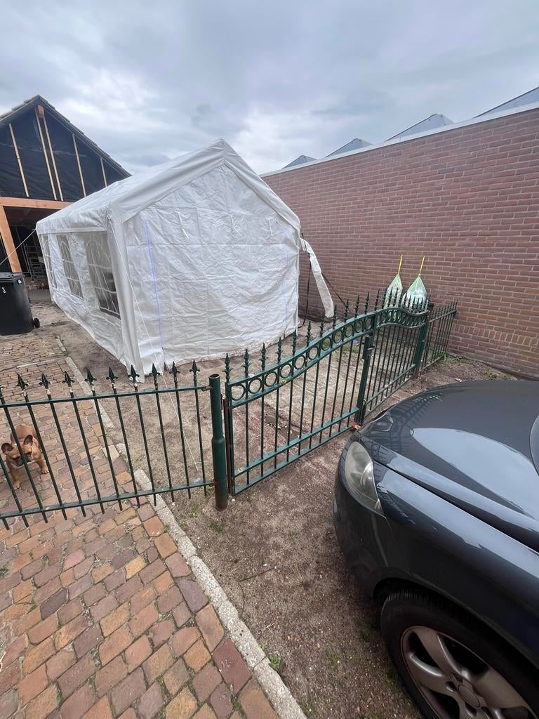 Groen sierhek met poort, Ophalen, Met poort, Gebruikt, Sierhekwerk