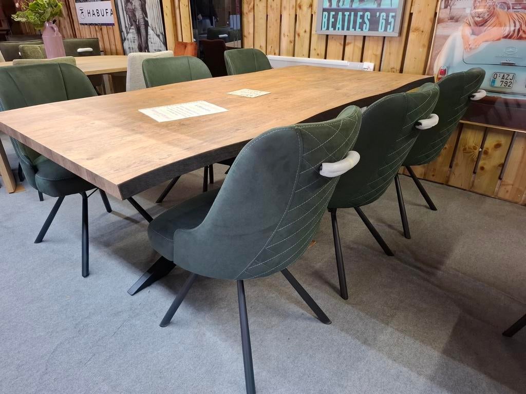 6 Nieuwe stoelen, Groen met zwart frame en greep, Eefje H@H, Ophalen, Overige kleuren, Nieuw, Stof