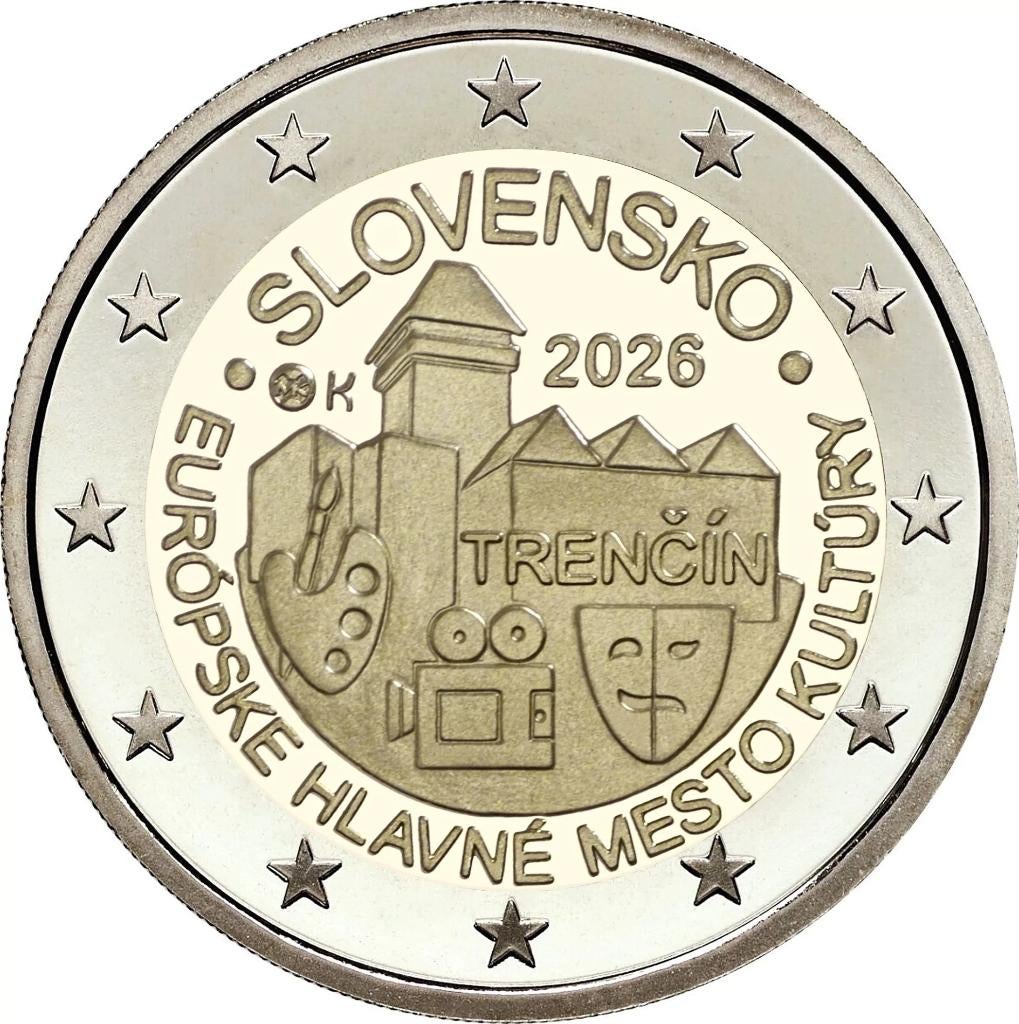 Speciale 2 Euro Slowakije 2026 "Culturele Hoofdstad Trenčin”, Ophalen of Verzenden, Slowakije, 2 euro