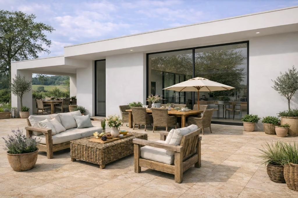 NIEUW Keramische terrastegel Ultra Trevistone Gold 60x60x3cm, Keramiek, Nieuw, Ophalen of Verzenden, 10 m² of meer