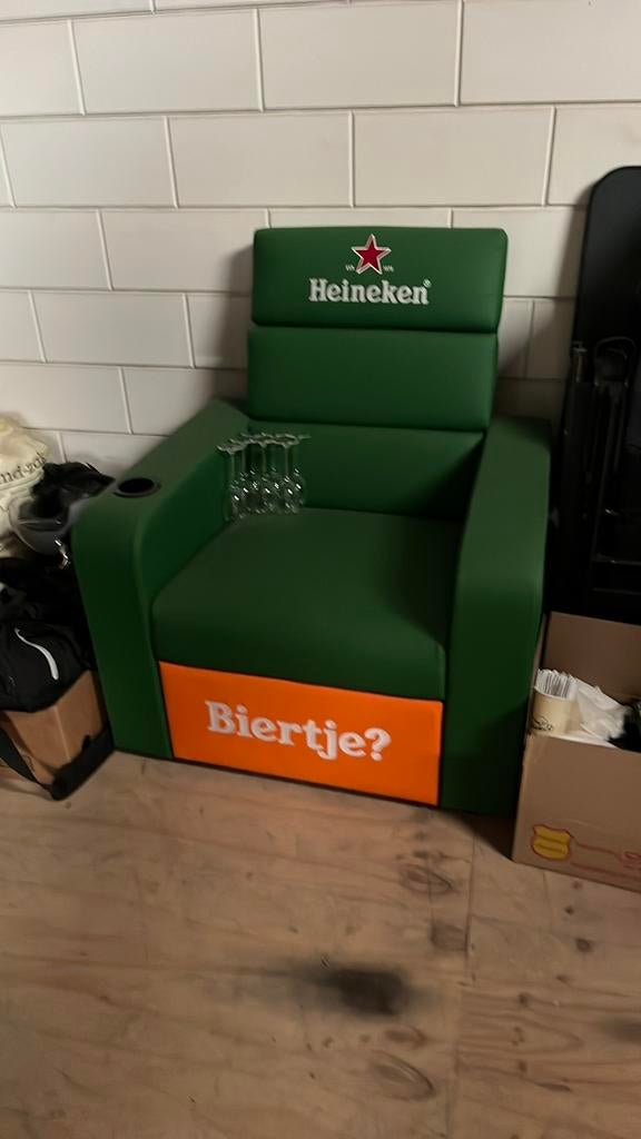 Heineken stoel zgan, Ophalen of Verzenden, Zo goed als nieuw, Glas of Glazen, Heineken