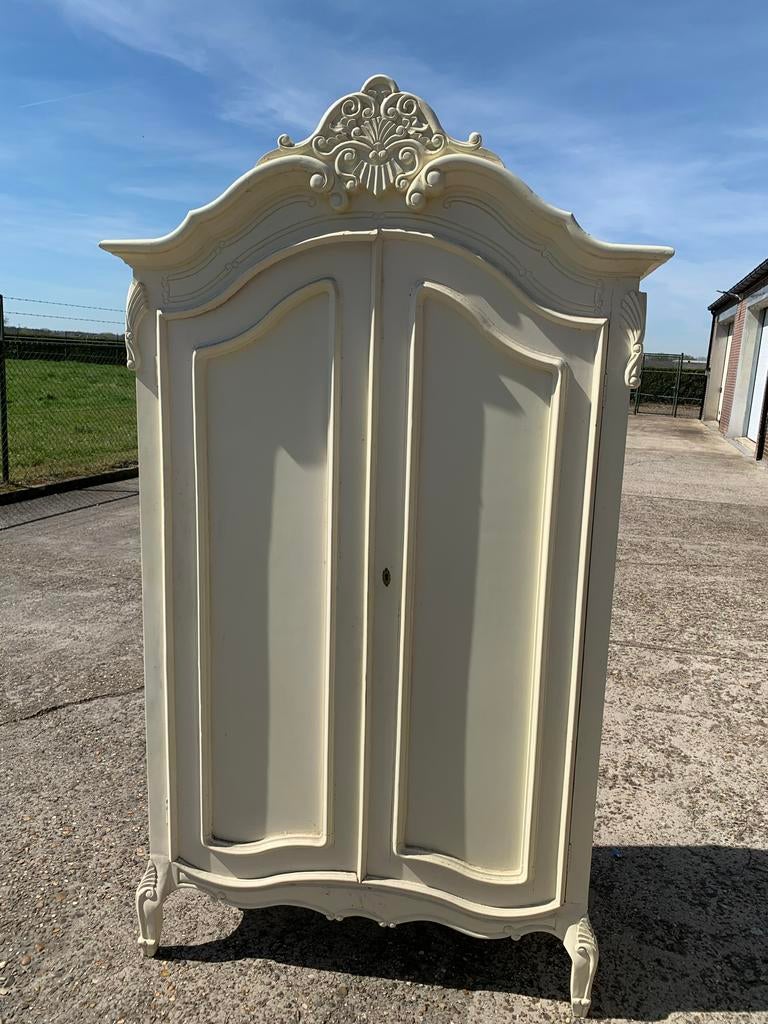 Vintage Brocante Kast - Crème Kleurig, Antiek en Kunst, Antiek | Meubels | Kasten, Ophalen